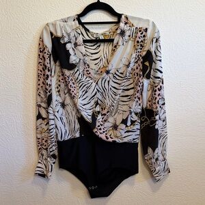 Floral and Animal Print Bodysuit